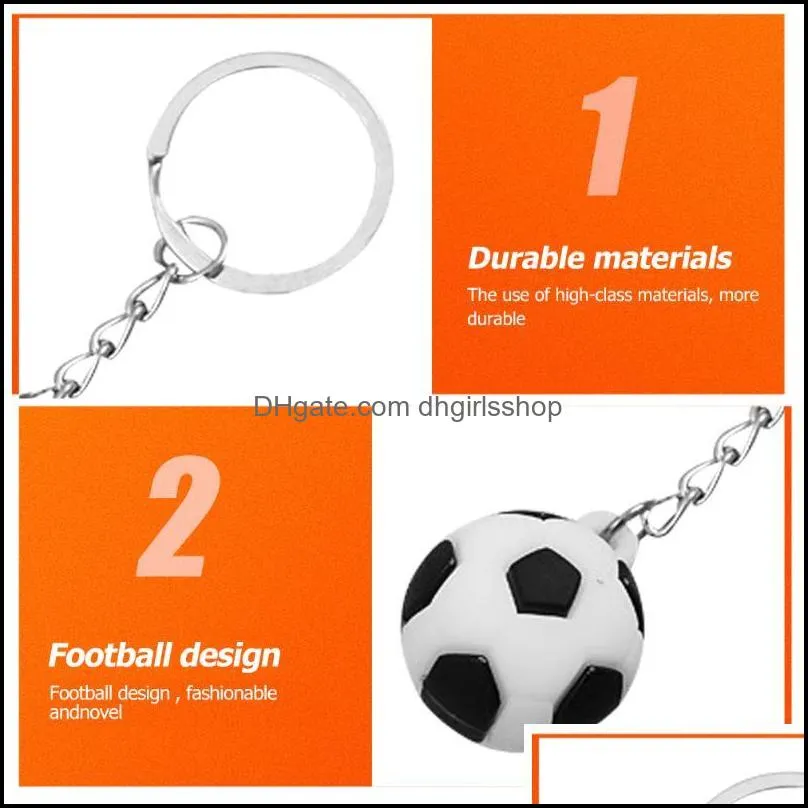 keychains 10pcs key chain football design ring pendant bag hanging decorationskeychains