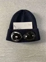 Two glasses goggles beanies men autumn winter thick knitted skull caps outdoor sports hats women uniesex black grey & blue275k