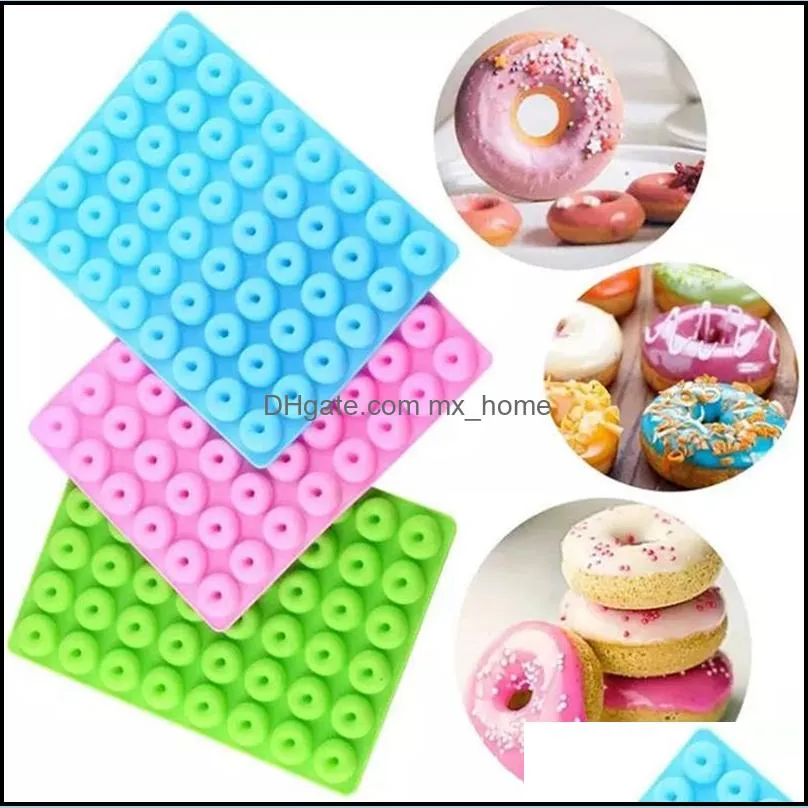 diy donut mold 48 holes mini silicone baking moulds pan pastry chocolate cake dessert decoration tools bagels muffin donuts maker