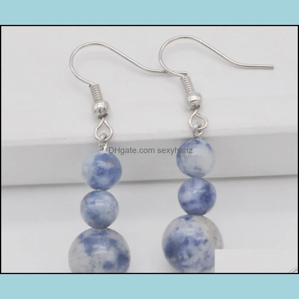 brazilian sodalite stone beads gem earrings jewelry