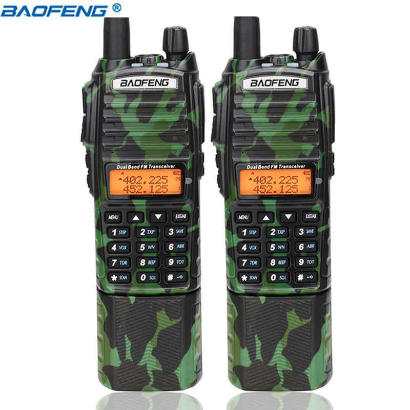 2 stks baofeng UV-82 plus walkie talkie 8watt krachtige uhf vhf dubbele band 3800 mAh 10 km lange afstand UV 82 voor jagen op twee manieren