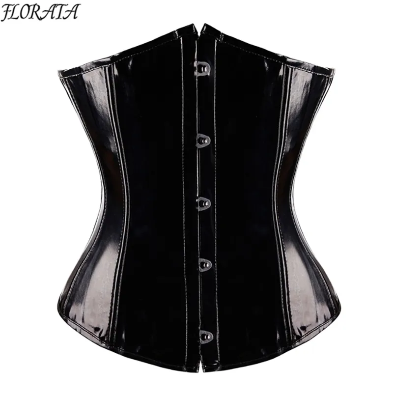 Fashion Ladies Corset Sexy Underbust Corsets And Bustiers Body Shaper Slimming PVC Lingerie Waist Trainning Tops Steampunk 220524