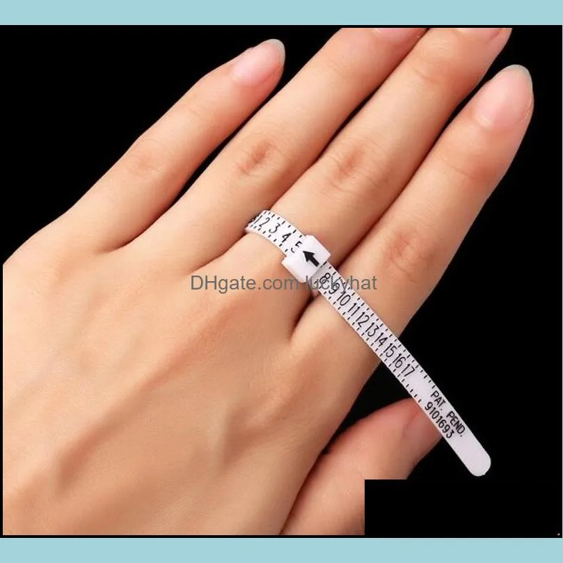 US UK Ring Sizers Ruler Britain And America White Rings Hand Size Measure Circle Finger Circumference Screening Tool 0 79cq J2