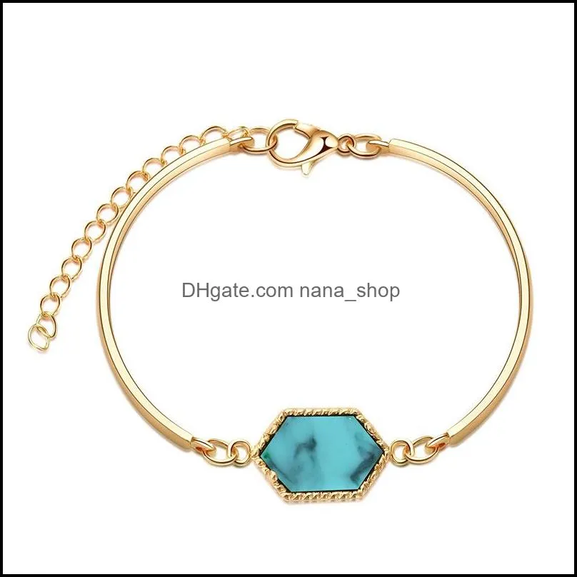 Handmade Crystal Resin Druzy Bracelet New Arrival Colorful Natural Stone Bracelets Bangles for Women Gold Silver Jewelry Gift