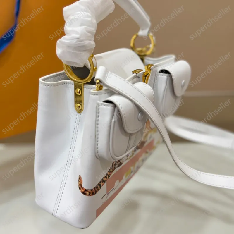 Top Luxury Designer Shoulder Bags Crossbody Multi Pochette Tote Bag Handbags Leopard Print White Clutch Pocket Women Purse Limited Edition