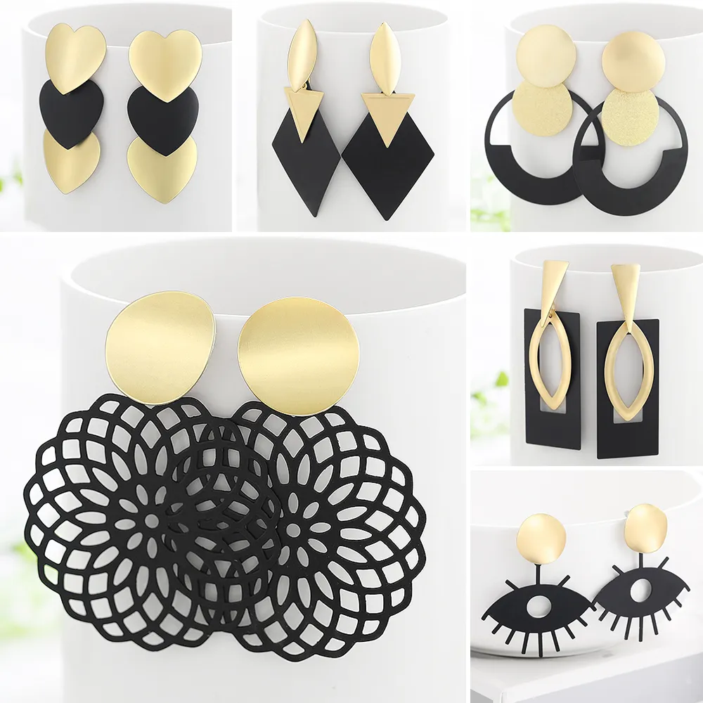 Wybu Summer Style Women for Women Geomatric Black Long Hange Earring TriangleBTS Jewelry Earing Bijouterie