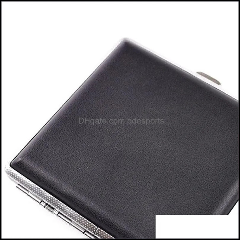 Metal cigarette case exquisite ultra thin creative iron clip button iron male cigarettes box wholesale 20211222 Q2