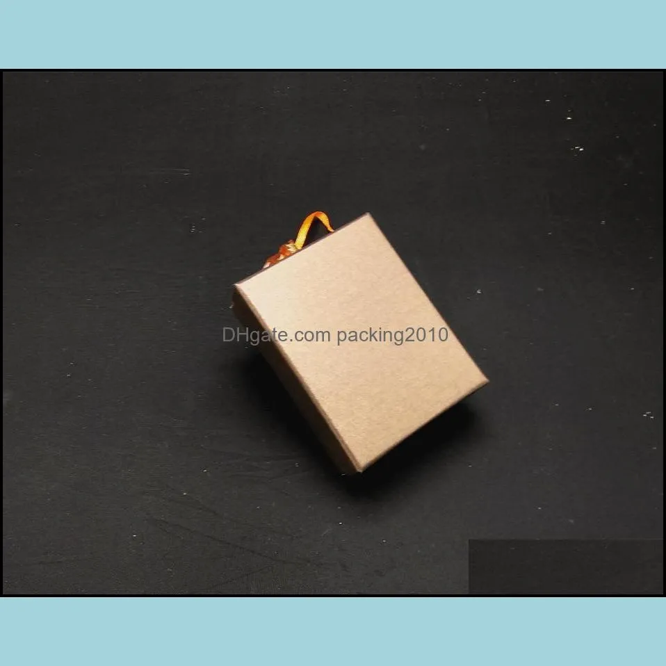 7*9*3cm Kraft paper box ring Earrings jewelry Pack Boxes Small Gift Box Wedding Party Candy Packaging Box