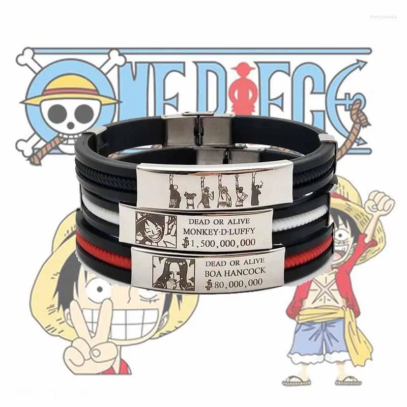Bangle Monkey D. Luffy Roronoa Zoro Anime Figur Armband För Pojkar Mode
