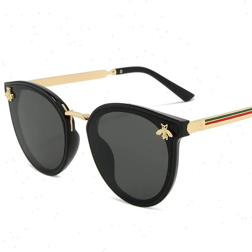 Women Sunglasses Oval Metal Frame Little Bee Men Uv400 Classic Retro Brand Sport Glasses Oculos De Sol273t