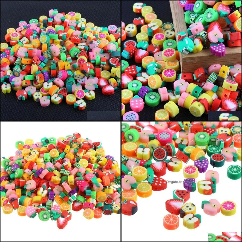 200pcs/lot polymer clay metals loose beads mixed color spacer for jewelry making diy bracelet necklace
