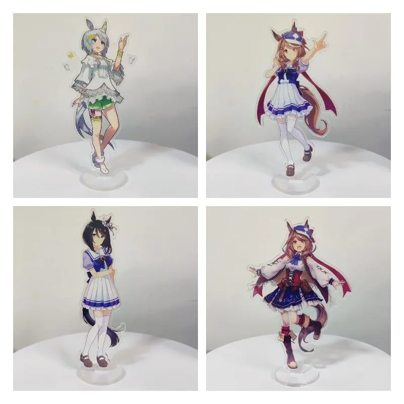 Porte-clés jeu jolie figurine d'anime semaine spéciale Silence Suzuka Tokai Teio acrylique signe debout modèle porte-clés Kawaii Fans cadeau porte-clés clé