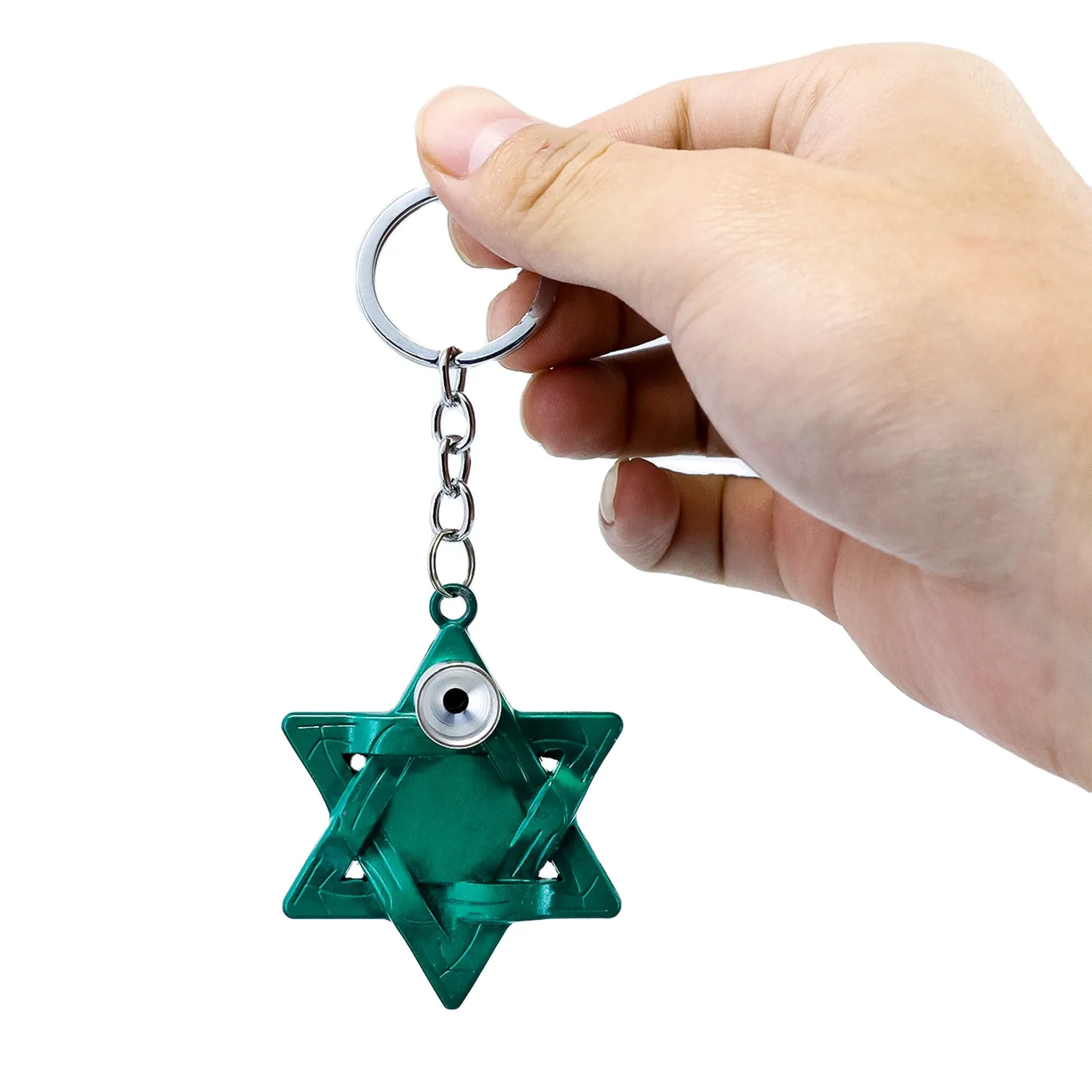 portable mini small Five-pointed star braided zinc alloy metal pipe with keychain tobacco pipe