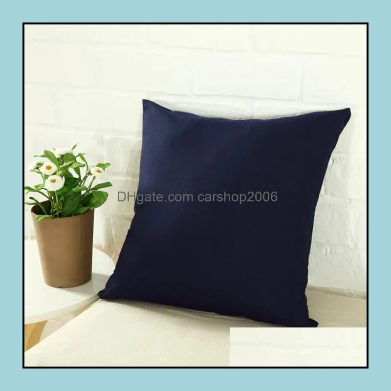 pillowcase pure color polyester white pillow cover cushion cover decor pillow case blank christmas decor gift 45 * 45cm yhm283-1