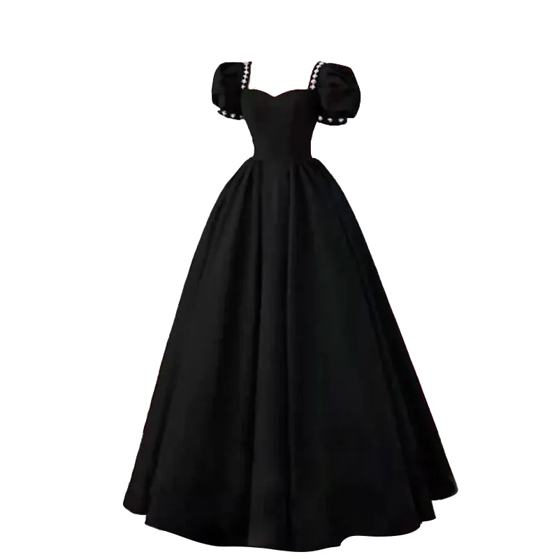 Medieval Fairy Queen Gown Black Bubble Sleeve Short Sleeve Renaissance Dress for Women Princess Costume from Dhgate Theme Costume - price 150.26 Medieval Fairy Queen Gown Black Bubble Sleeve Short Sleeve Renaissance Dress for Women Princess Costume from Dhgate Theme Costume - price 150.26