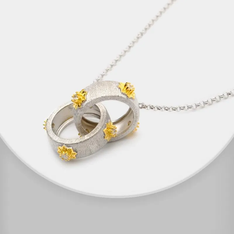 Hänge halsband amorita boutique 925silver 18k zirkon luxry gåva brud halsband bröllop engagemang smycken blad halsbeklädnad