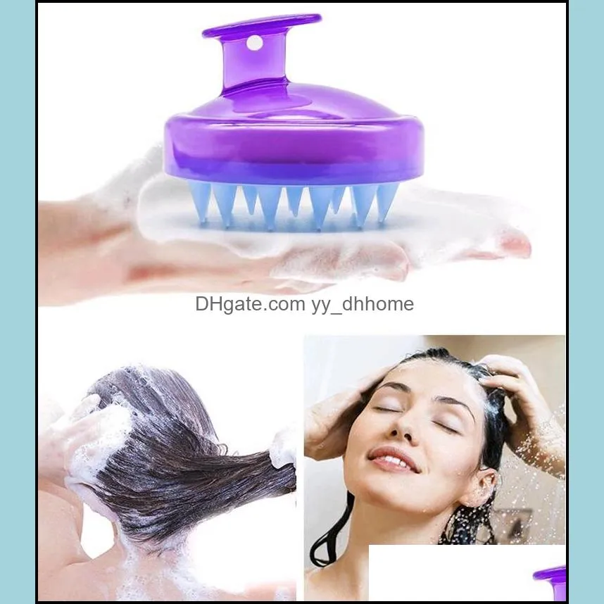 shampoo scalp massage brush comfortable silicone hair washing comb body bath spa slimming massage brushes personel health wq476