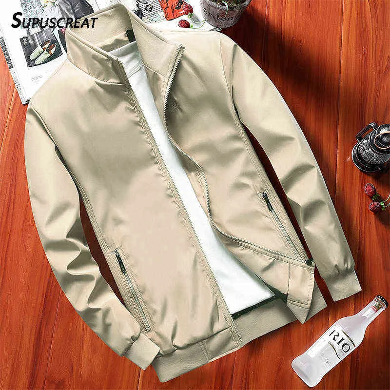 Supuscreat Casual Solid Jacket Mens Jackets и пальто осенние бизнеса мужское покрытие 2022 Новое прибытие мужская куртка весна New Y220803