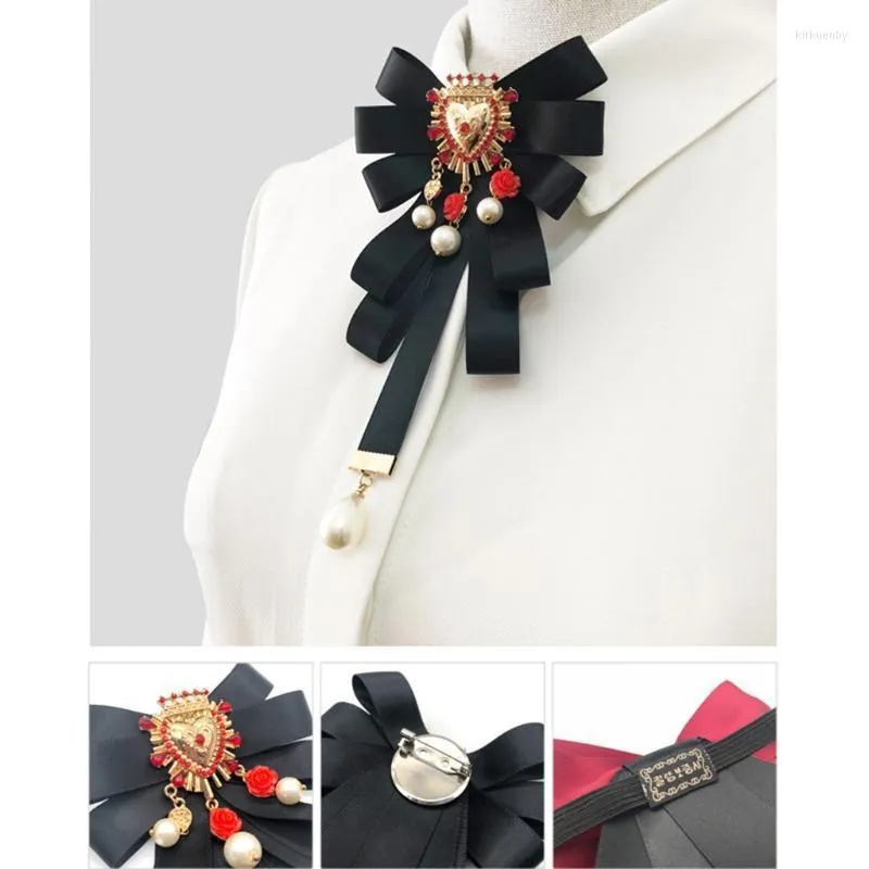 Pins Brooches Baroque Bowknot Bow Tie Cravat Bowtie Ribbon Ties Brooch Women Fashion Jewelry Accessories Kirk22