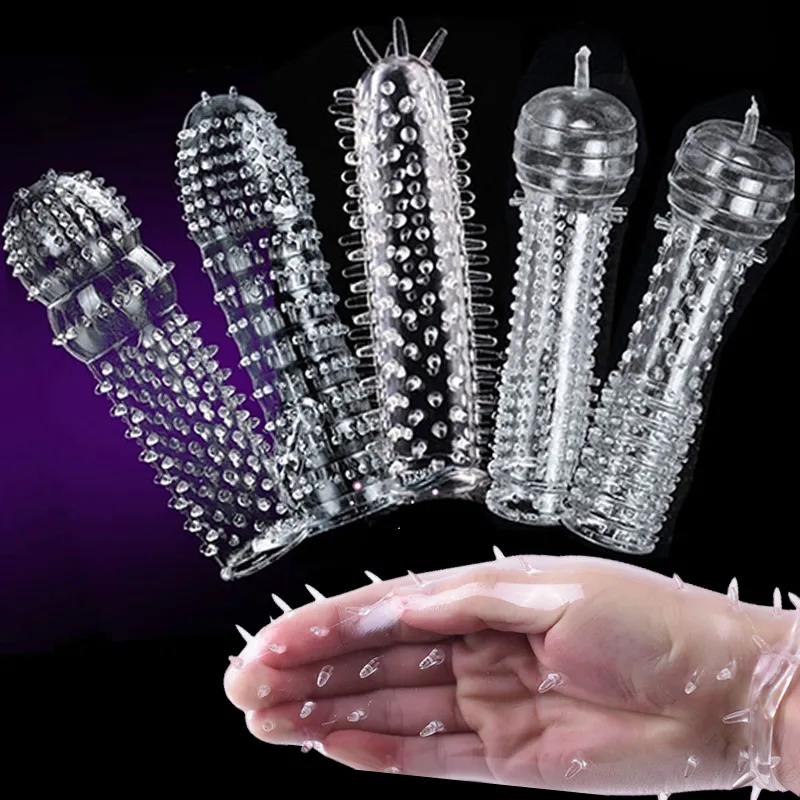 5 datorer män penis täcker förlängningsfördröjning sexiga produkter finger kuk ring set Toyadult Toy for Women Shop