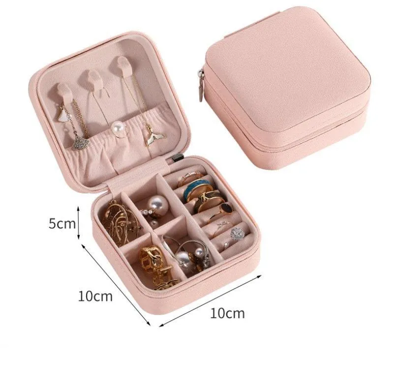 Jewelry Box Portable Travel Storage Boxes Organizer PU Leather Display Storage Case for Necklace Earrings Ring