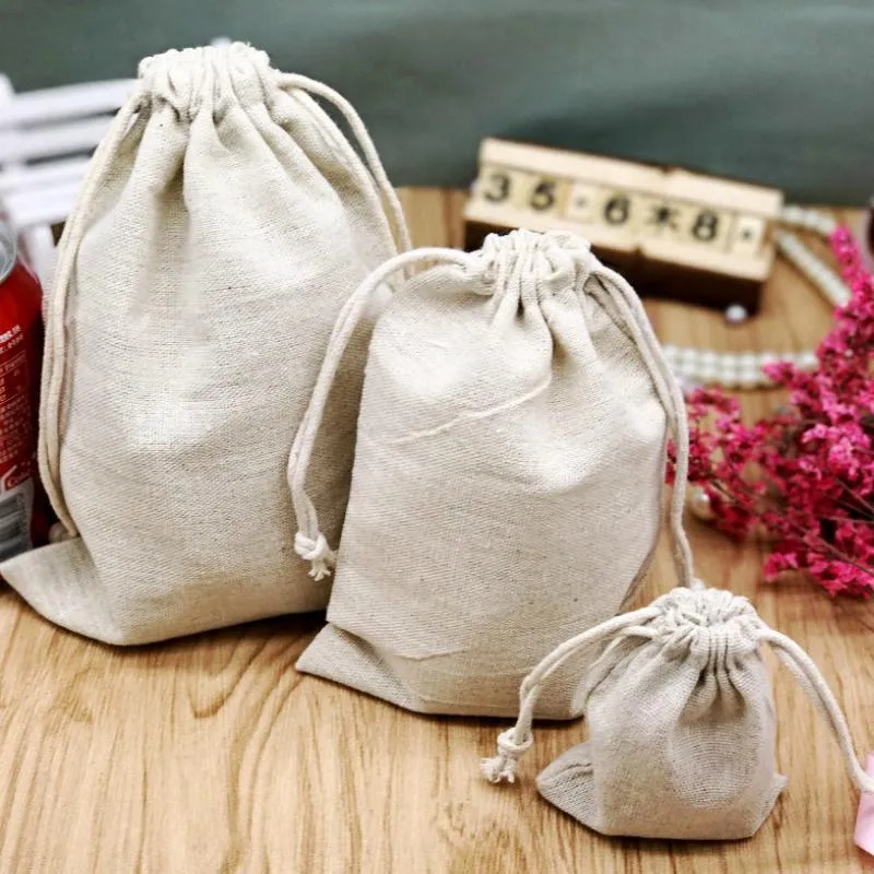 Drawstring Pounch 20 Pack Eco-Friendly Cotton Linen Drawstring Pouches for Jewelry, Gifts ...