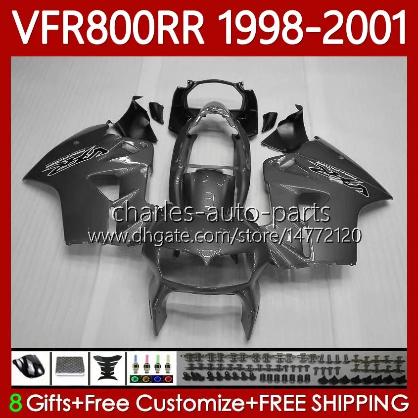 OEM Bodys Honda VFR 800RR 800 CC RR Interceptor 1998-2001 128NO.177 VFR-800 VFR800 RR Parlak Gri VFR800RR 98 99 00 01 800CC VFR800R 1998 1999 2000 2001 PERSERING SICK