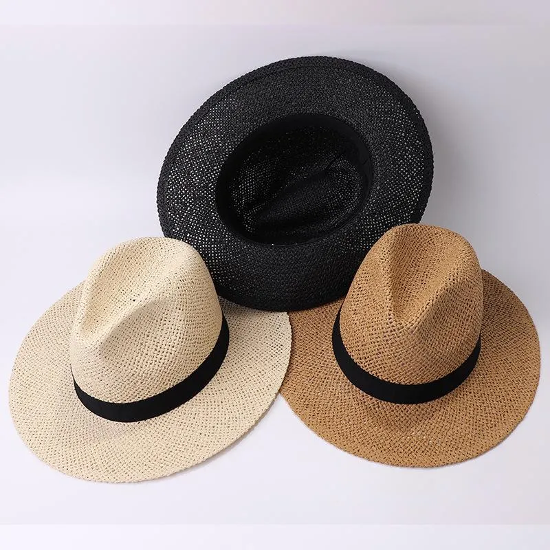 Black Extra Wide Brim Round Crown Portable Summer Straw Sun Hat NEW Oversized Sun Straw Hat for Women, Beach Hats for Women UPF  main image 3