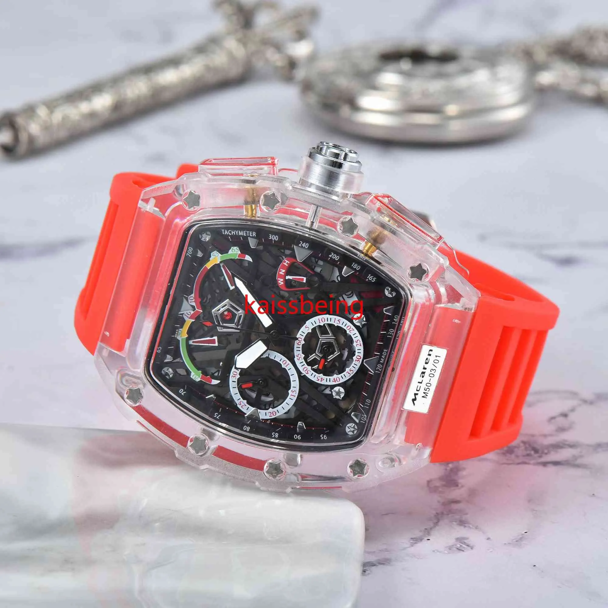 Luxe Top Blauw Militair Horloge voor Mannen Transparante Kast Chronograaf Siliconen Sport Horloges Mannelijke Steampunk Klok Reloj Hombre314x