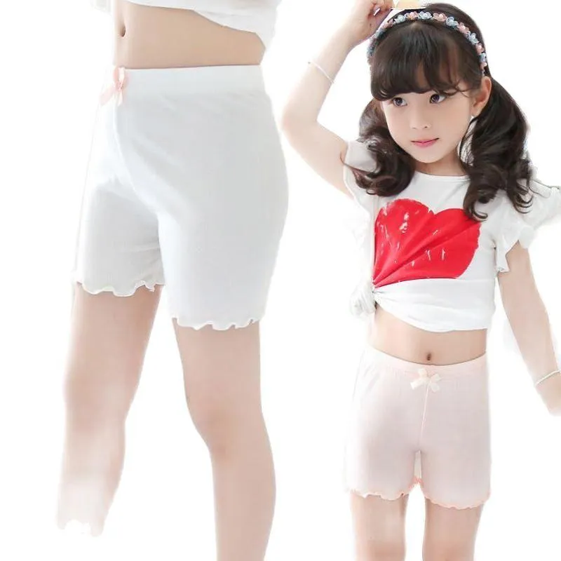 Panties Toddler Children Kid Baby Girls Solid Bow Safety Pants Shorts Underwear Breathable Short Tights Girl Lovely Lace