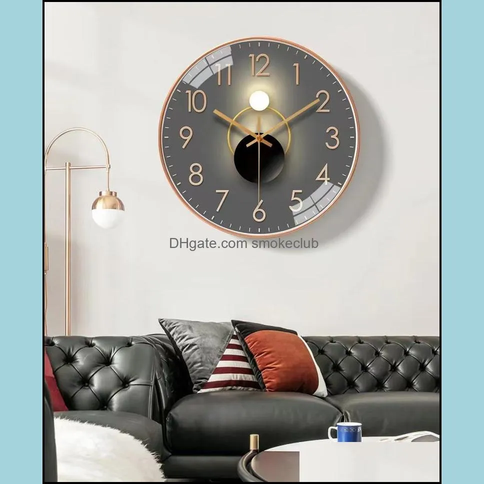 Simple wall clock silent living room art fashion light and shadow personalized decorative quartz clock
