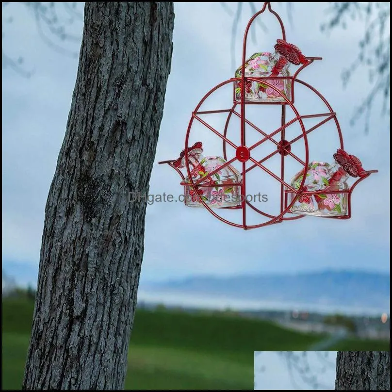 Other Bird Supplies Est Ferris Wheel Hummingbird Feeder Creative Birds Food Storage Tool For Outdoor Garden Courtyard Decoration