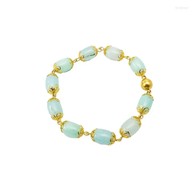 Cadeia de link Cadeia por atacado Jóias de aço inoxidável Moda da natureza Jade Bracelets para mulheres pulseiras magnéticas itens link