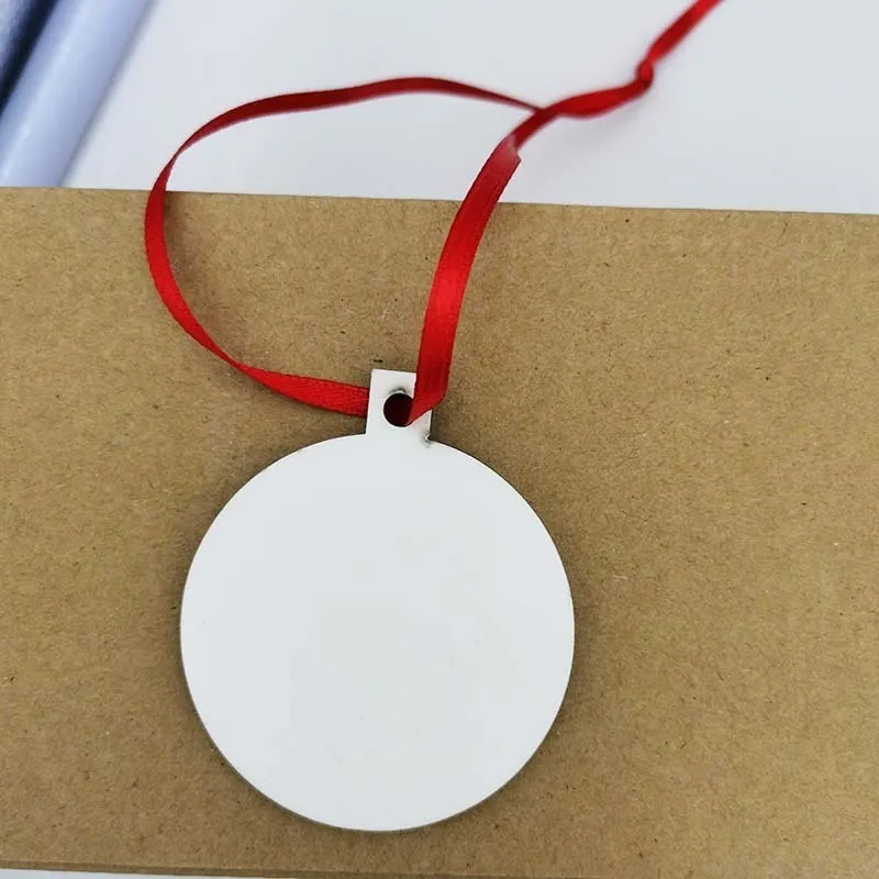 10 PCS a Lot Blank Sublimation MDF Christmas Pendants Ornaments Heat Transfer Image Home Decor Gift Y201020