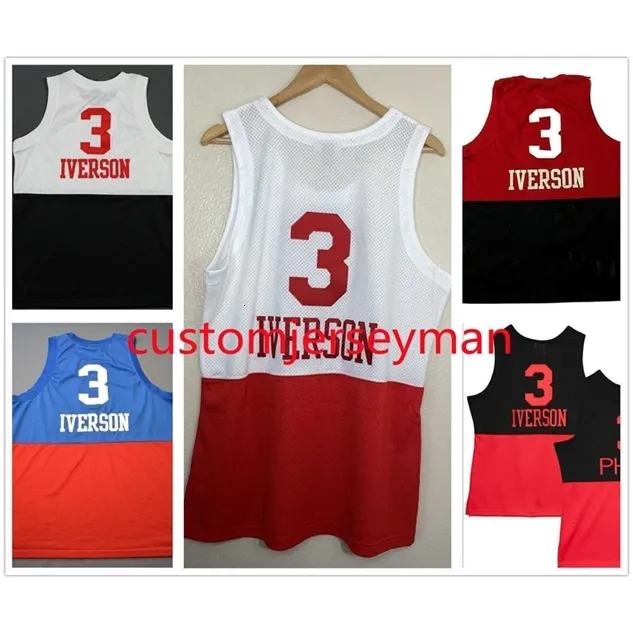Nc01 College Basketball Allen 3 Iverson Jerseys Split Up And