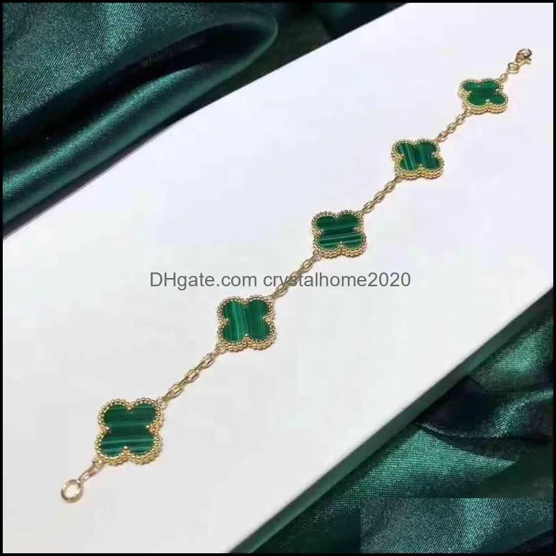 2022 New Fashion Classic 925 Sterling Sier Motifs High Quality Four Leaf Lucky Clover Bracelet for Women