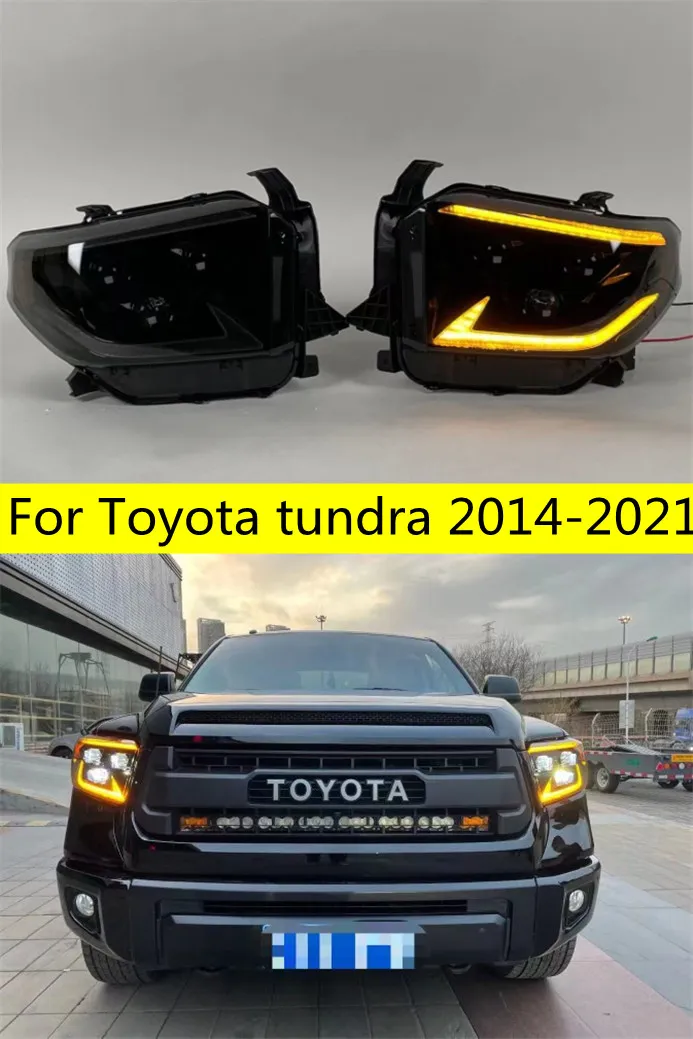 Светодиодные фары дальнего света для светодиодных фар Tundra 20 14-20 21 Toyota DRL, указатель поворота, автомобильные аксессуары