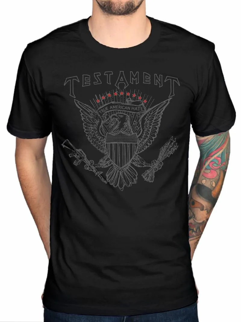 Erkek Tişörtler Resmi Ahit Gerçek Amerikan Nefret T-Shirt Metal Band Rock Hayranları Merchmen's