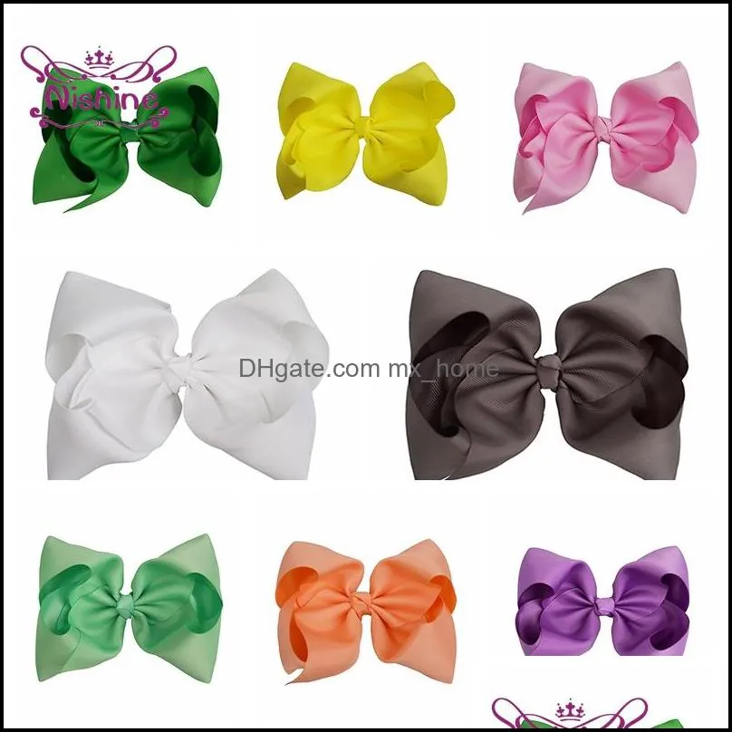 Acess￳rios para o cabelo Childrens cor de cor s￳lida Ribbon Bowknot Hairptes Bairs Handmade Bowbill Clipe Baby Headwear Sweet Drop Delive DHE1R