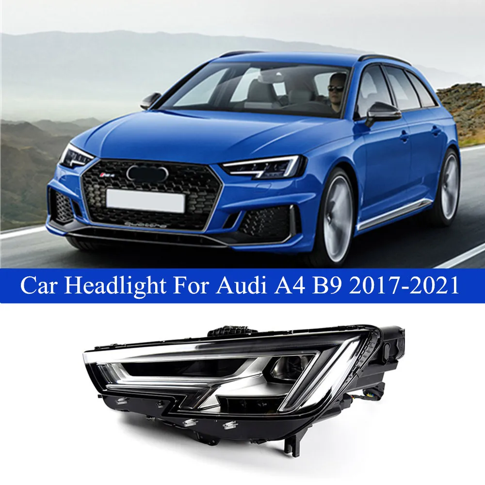 Lampe frontale pour Audi A4 B9, feu de jour LED 2017 – 2021, ensemble de phares A4L RS4 S4, clignotant dynamique, lentille de projecteur