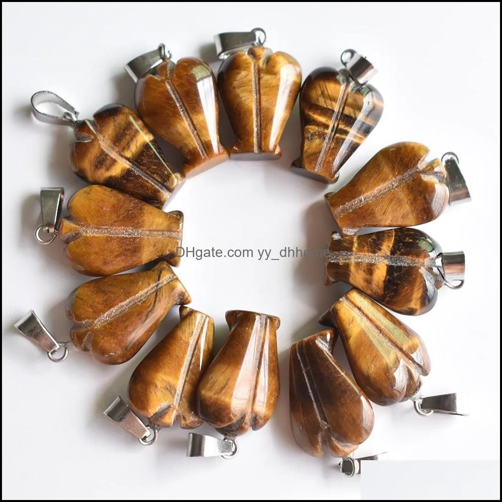 wholesale 50pcs/lot fashion natural tiger eye stone angel charms pendants jewelry for making