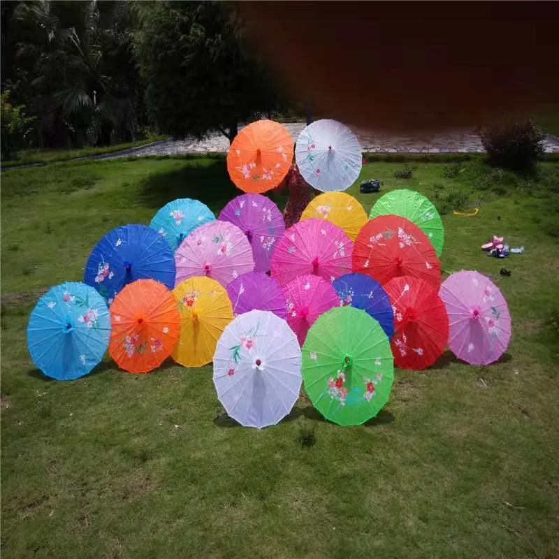 Japanese Chinese Oriental Parasol Wedding Props fabric Umbrella For Party Photography Decoration umbrella candy colors blank DIY personalize DH9484