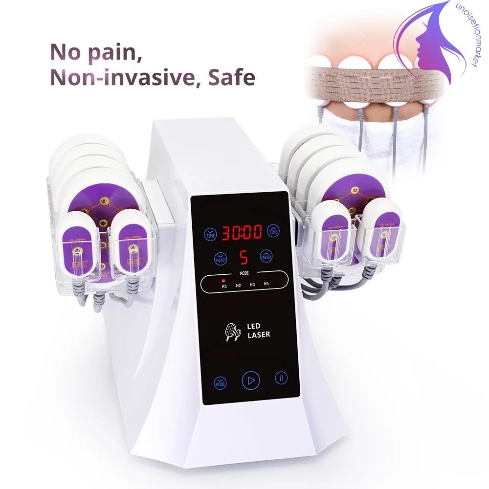 2021 New 635NM 650NM Slimming Machine 5MW Fat Reduce collagen production 8 Big 4 Small Pads Device