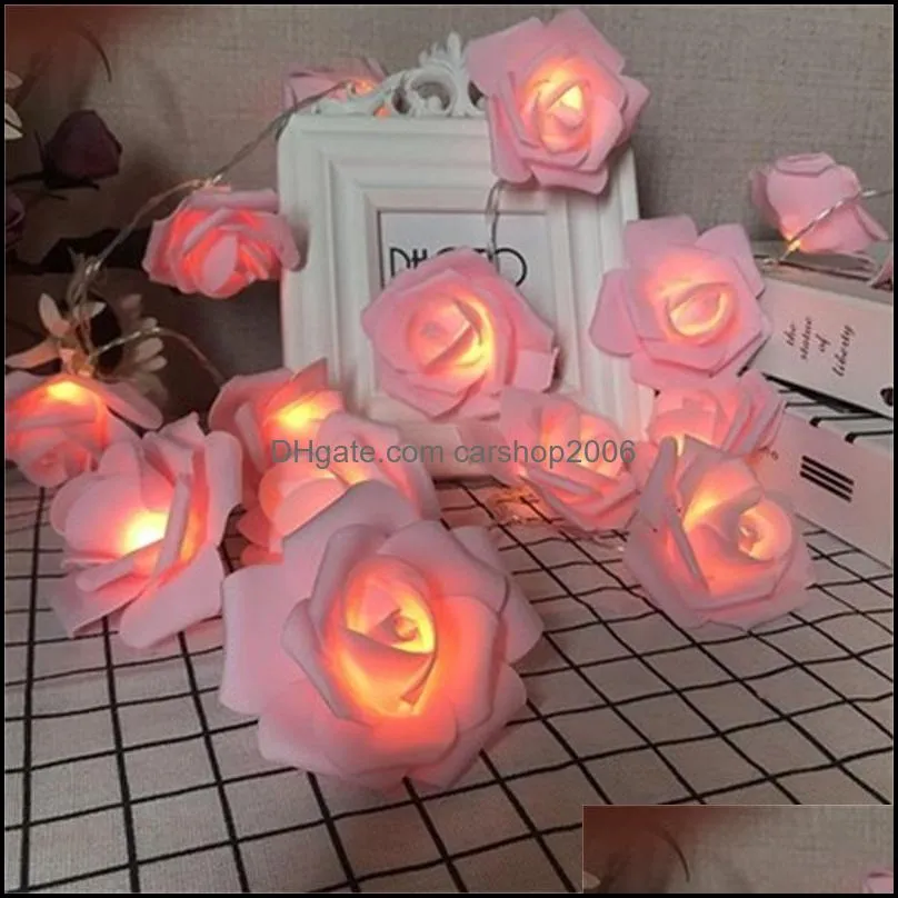 Party Decoration Event Supplies Festive Home Garden Led Coloured Lights Rose Flower Light Lighting Tools Strings Woman Man Hang Lamp Fashi