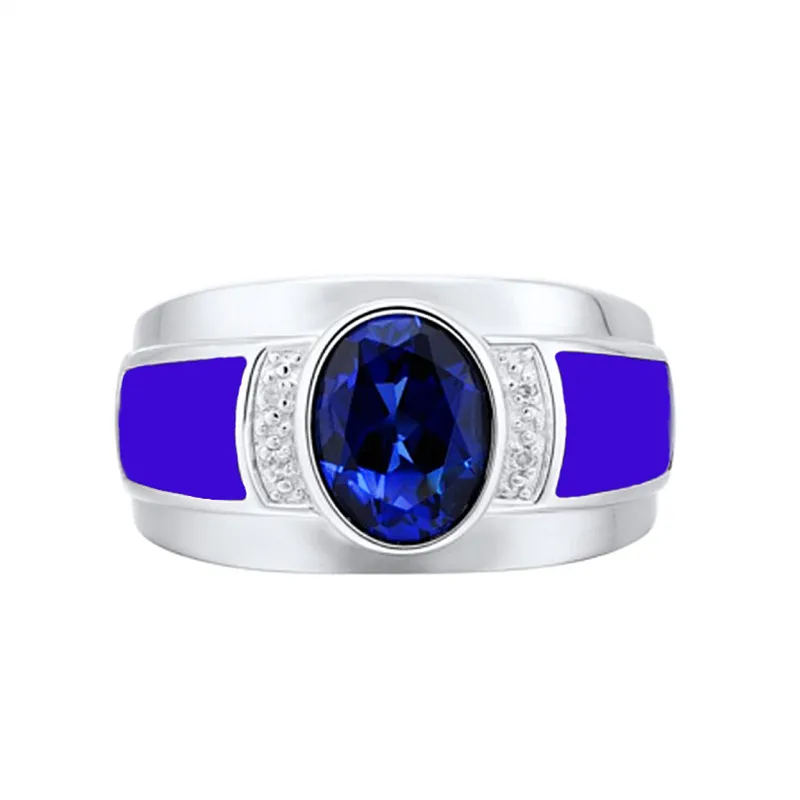 Luxuriöse tiefblaue Solitärringe für Frauen, Verlobung, Hochzeit, edler weiblicher Fingerring, feines Geschenk, zeitloser klassischer Schmuck, Silberring