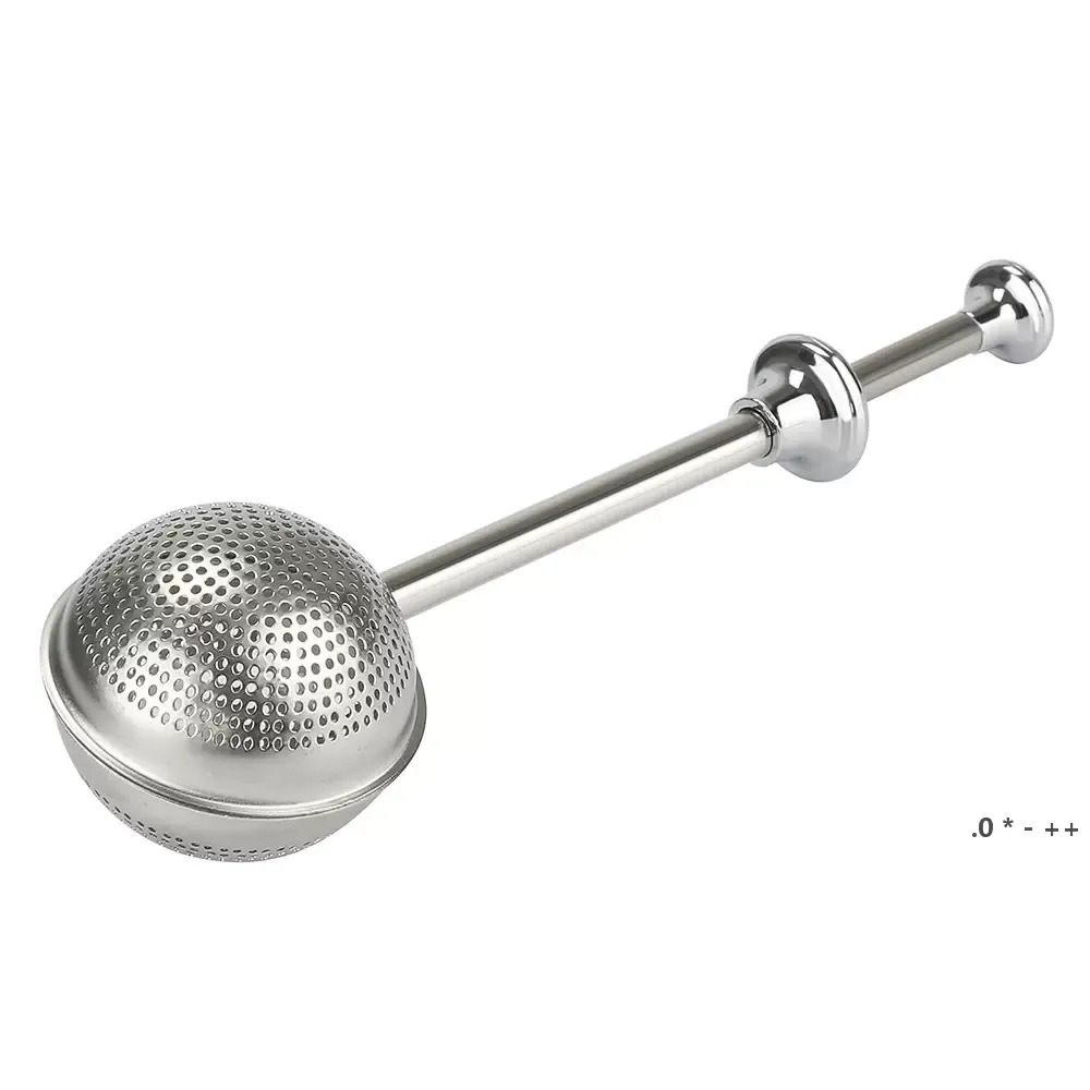Tea Strainer Ball Push Tea Infuser Leaf Herbal Teaspoon Strainer Filter