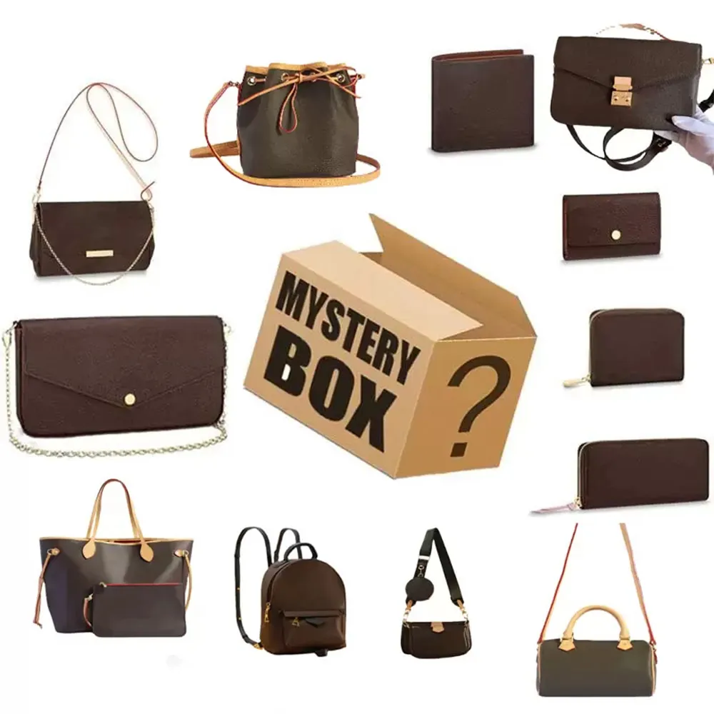 HBP Mystery Box Luxurys Designers Women Tassen Blinde dozen Random Kerstverjaardag Verrassing Vast gunsten voor volwassenen cadeau zoals schoudertas rugzak handtassen portemonnee