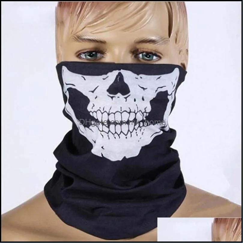 Skull Face Mask Halloween Skull Bandana Bike Helmet Neck Face Mask Scarves Gloves & Wraps Paintball Sport Cycling Headband Scarf by