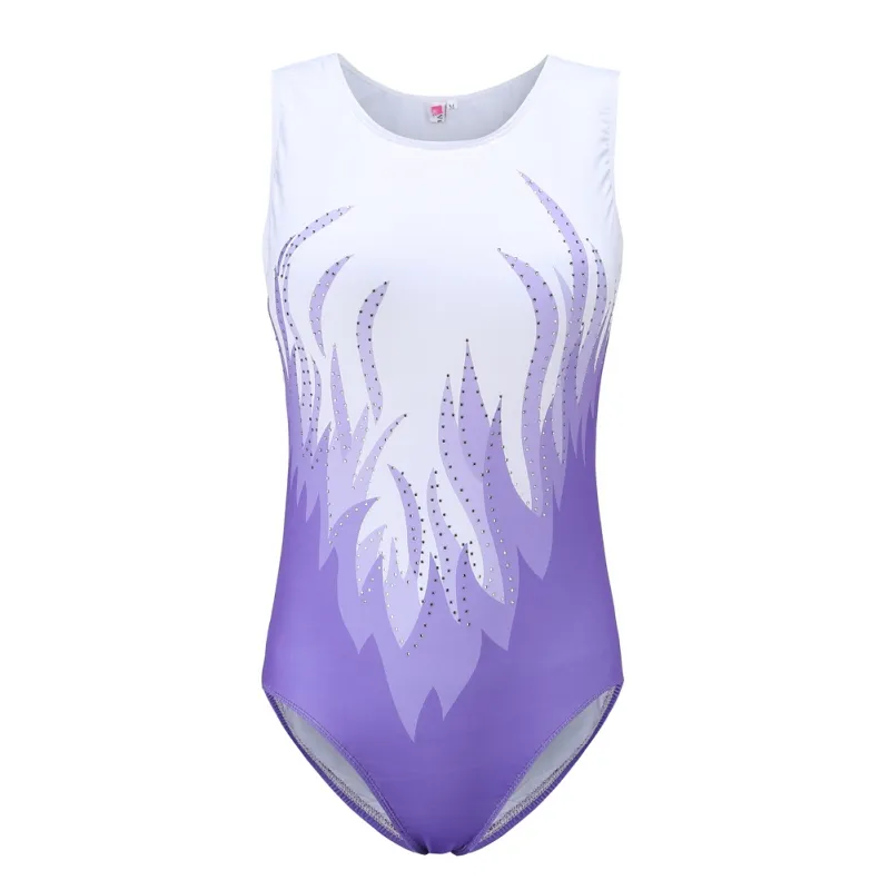 Vêtements de danse pour enfants filles, vêtements de danse une pièce violet brillant, body, Costume de danse, vêtements de sport