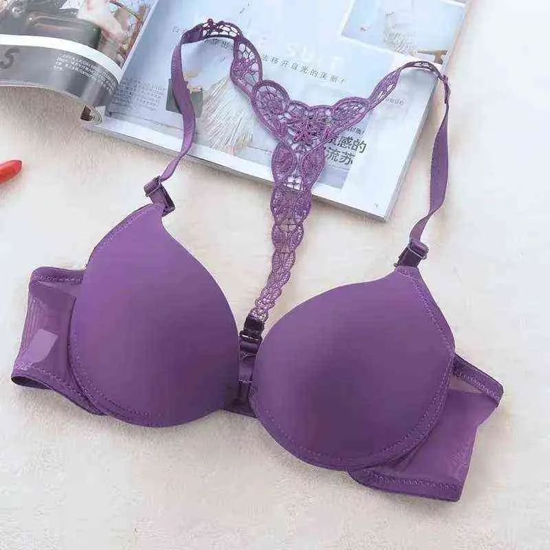 Reggiseno a buon mercato per ragazze Reggiseno sexy senza cuciture Bottone di chiusura frontale Reggiseno push-up semplice Reggiseno push-up da donna Colore della caramella Reggiseno piccolo L220726